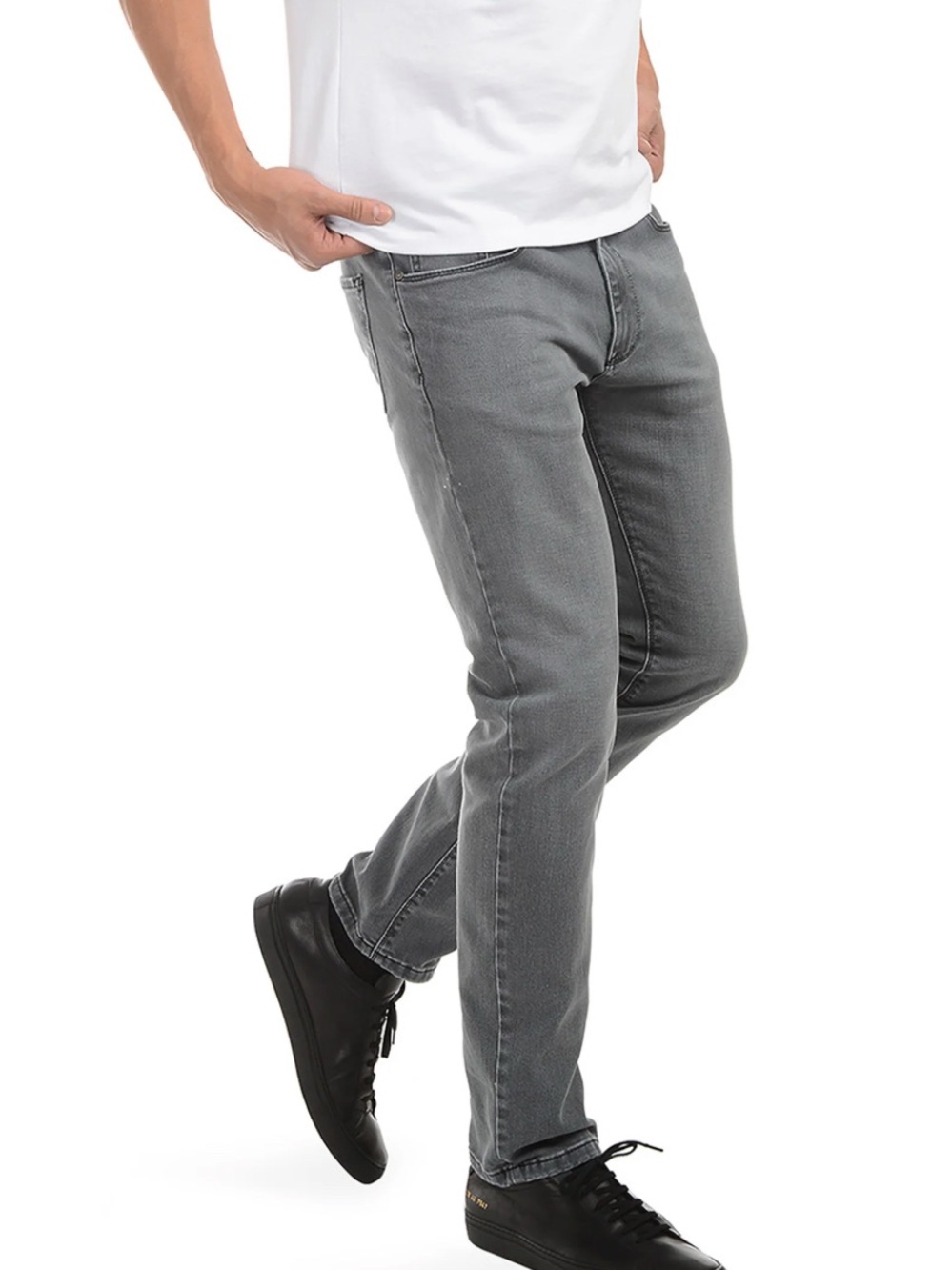 Mott & Bow Grey Slim Stone Stretch Jeans, 36x32 Slim